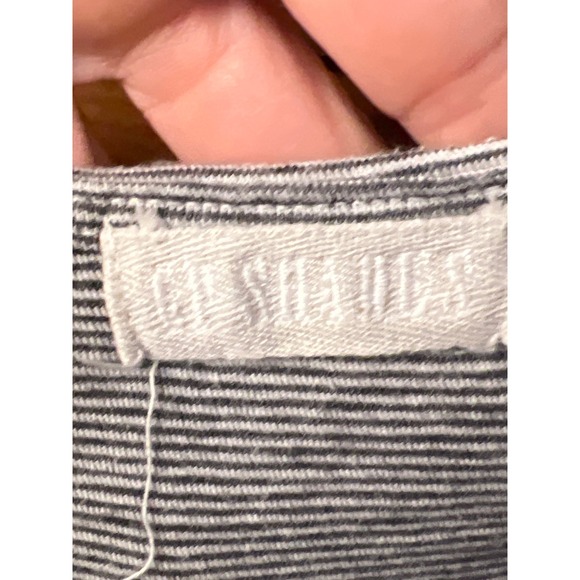 CP Shades XS‎ Striped Tunic Mini Dress Gray White Long Sleeve Casual Cotton Wool - Picture 3 of 7